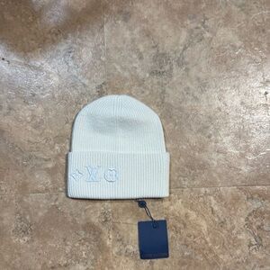 Cream Louis Vuitton beanie